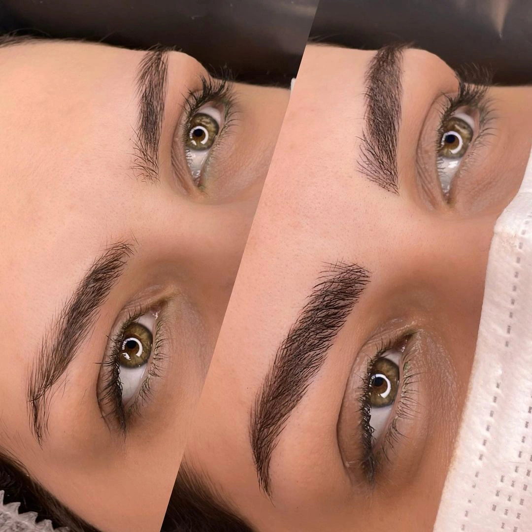 microblading eyebrows before and after