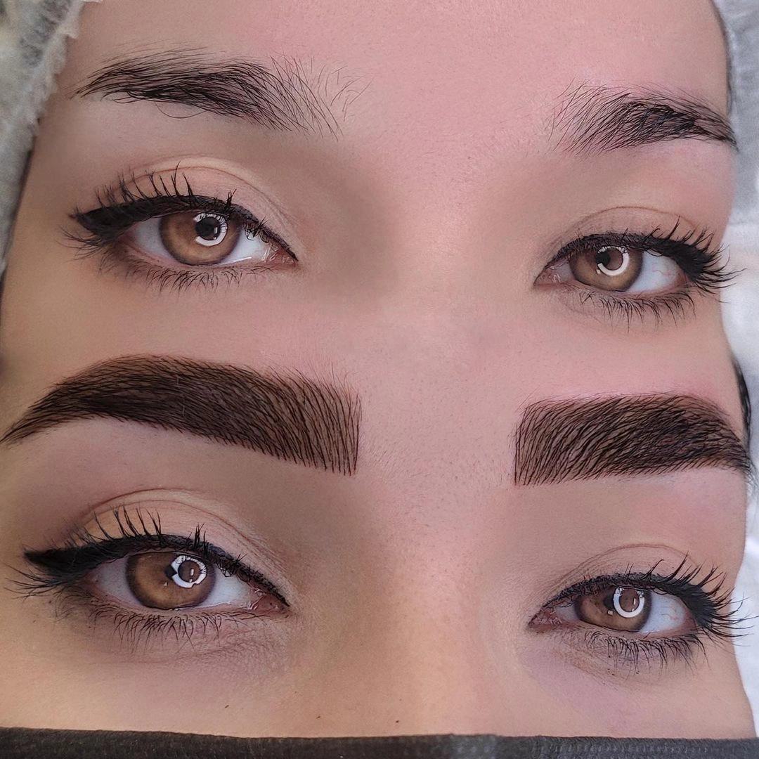 microblading eyebrows before and after