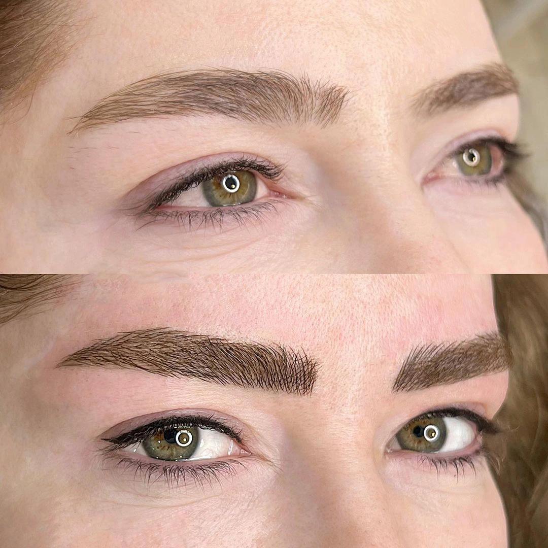 microblading eyebrows before and after